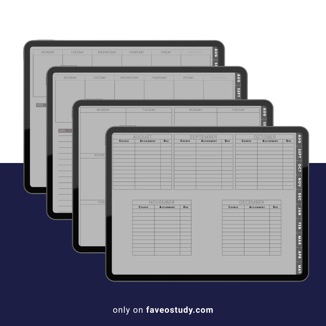 Digital Academic Planner 2025-2026 for ADHD | Minimalist Planner for Students