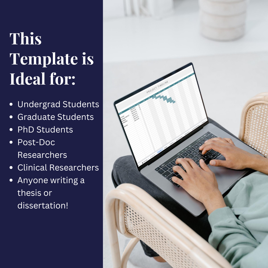 Research & Dissertation Planner Google Sheets Template, Academic Research Organizer PhD Planner Research Publications Literature Reviews