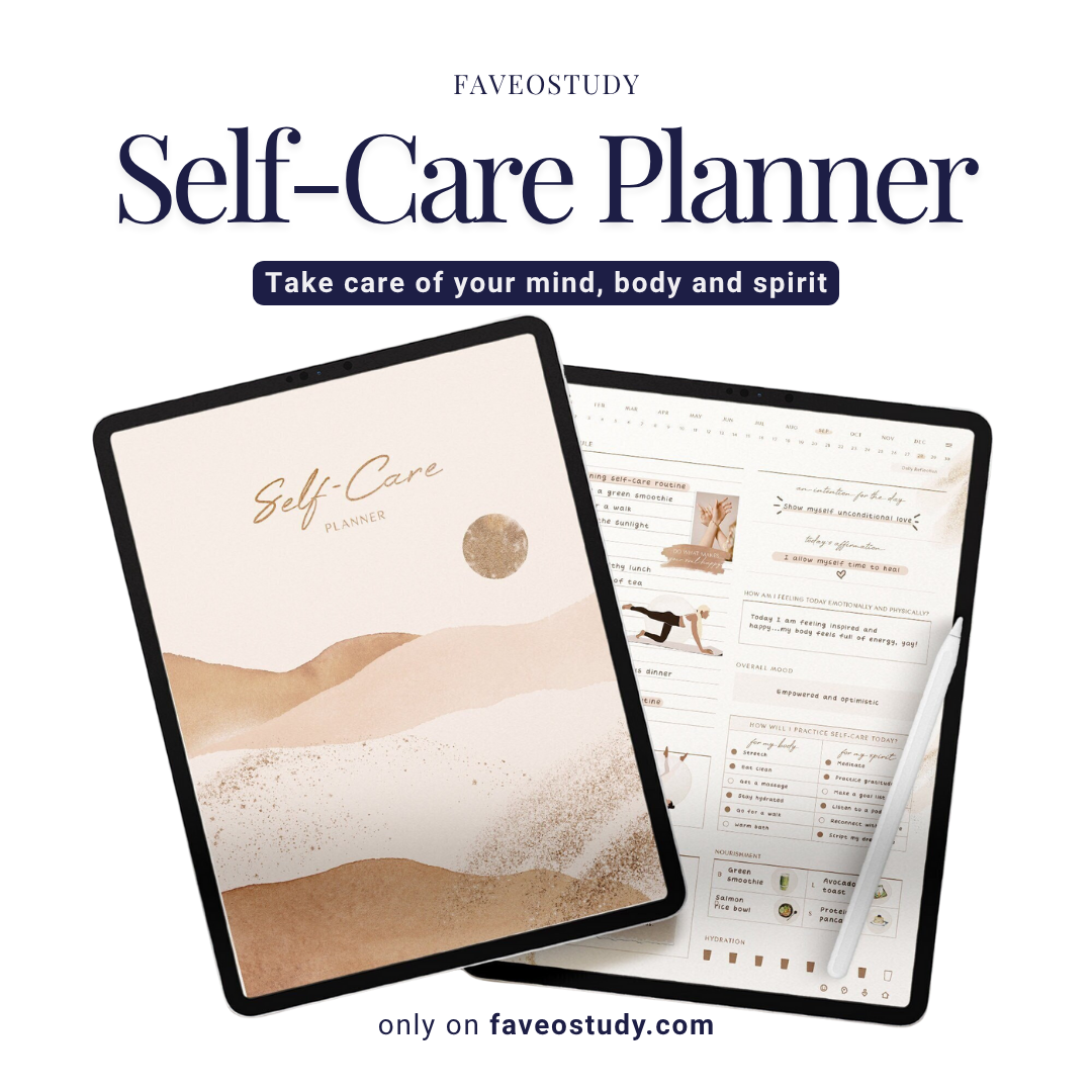 Self Care Planner | Digital Planner | GoodNotes Planner | iPad Planner | Daily Planner | Mental Health Mindfulness Healing Anxiety Self Love
