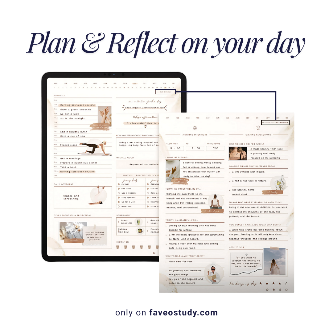 Self Care Planner | Digital Planner | GoodNotes Planner | iPad Planner | Daily Planner | Mental Health Mindfulness Healing Anxiety Self Love