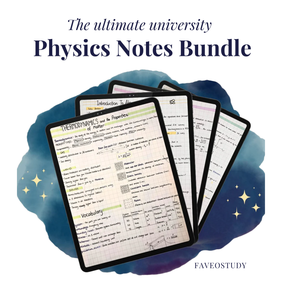 University Physics Notes Bundle | 4 Core Modules for Exam Prep (Thermodynamics, Quantum Physics, Mathematics, and Astronomy)